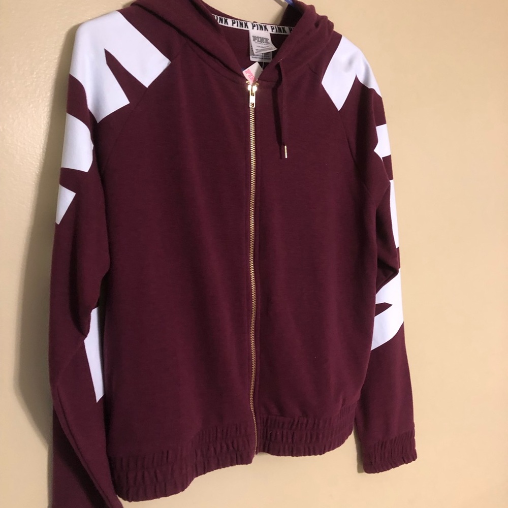 NWT PINK zip up with hoodie.